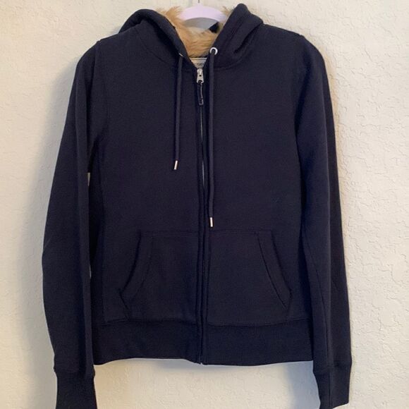 Abercrombie & Fitch Boys Youth Dark Blue Jacket Hoodie SizeL - Picture 1 of 9